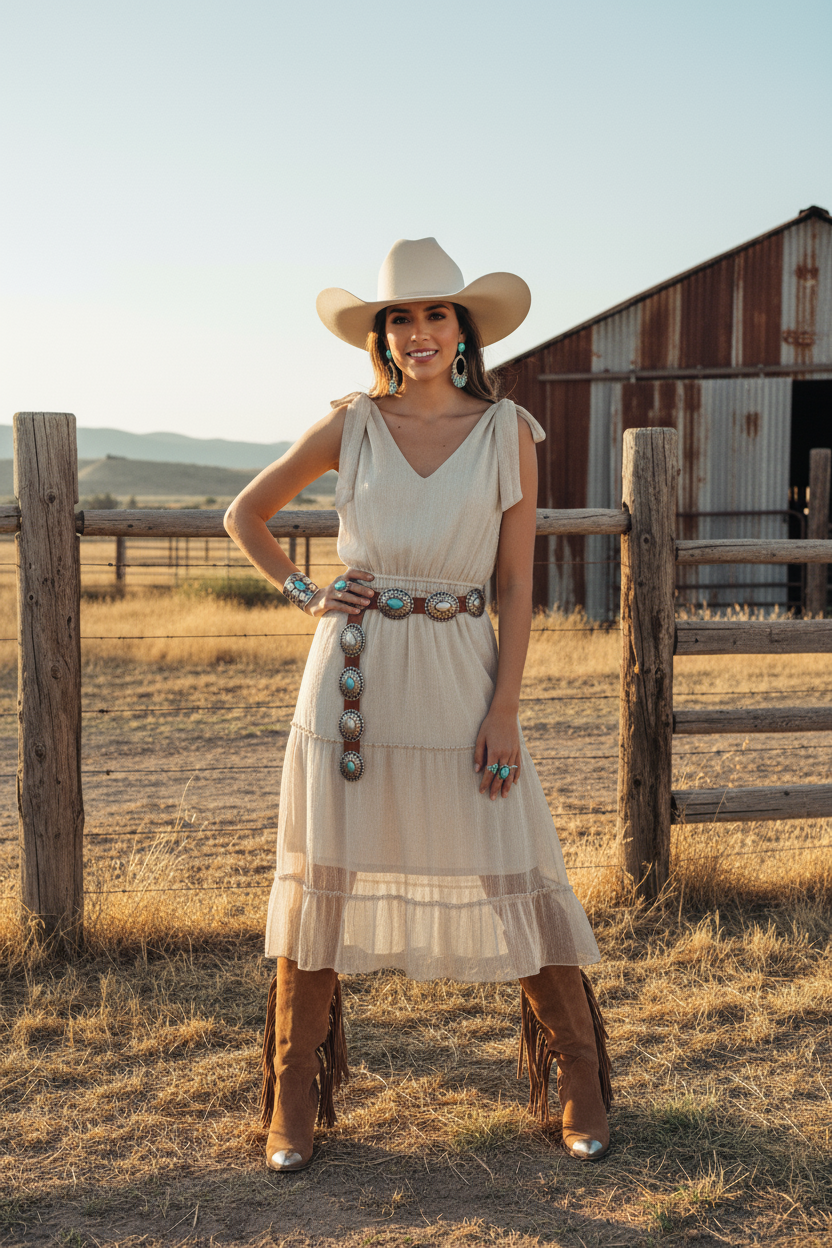 Emmy Seashell Shimmery Midi Dress