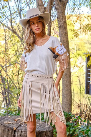 Reviews Choctaw Tooled Leather and Suede Skirt CHOCTAW   OldTradingPostcom Western Store is an industry leader in Old West and  Modern Western Leather Products and Western Wear OldTradingPostcom Leather  Native American Frontier