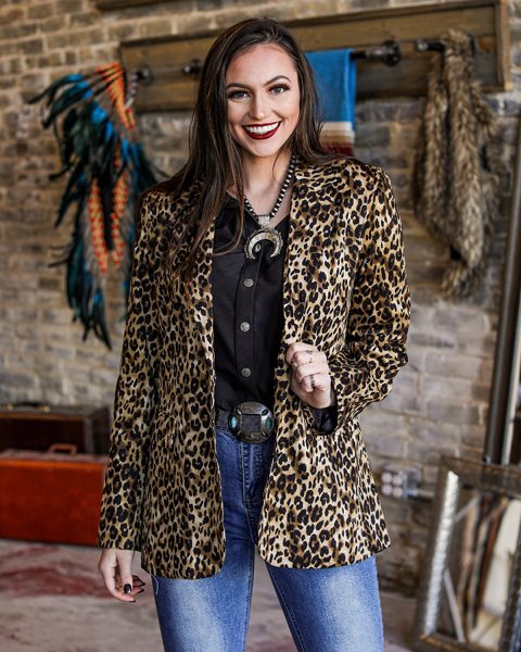 Leopard Print Blazer